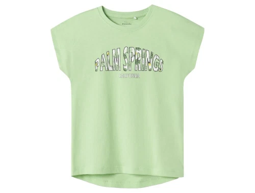 Name It top arcadian grøn med palm springs tekstprint